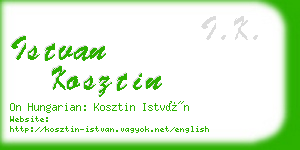 istvan kosztin business card